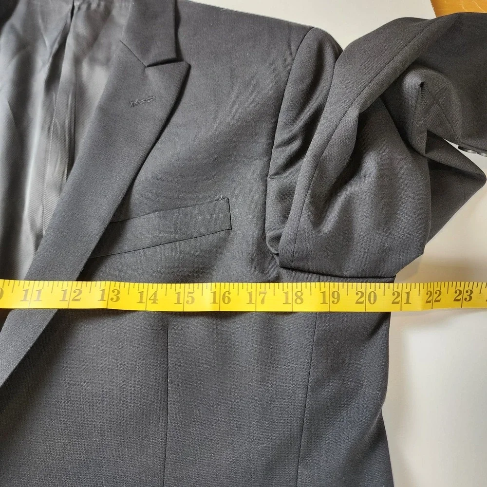Egara Wool Suit Jacket‎ Mens 40S Black Two Button Slim Fit Career Office Events